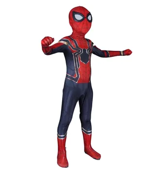 

2018 New Spiderman Costume Kids JUMPSUIT Avenger Infinity War Tom Holland Iron SpiderMan KIDS Cosplay Costume zentai
