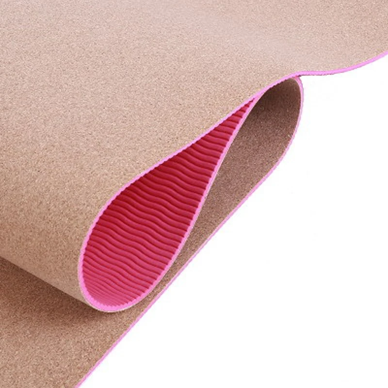 6MM Non-slip TPE+Cork Yoga Mat for Beginners Fitness Skid Environmental Tasteless Comfortable Colchonete Yoga Mats Exercise Pads