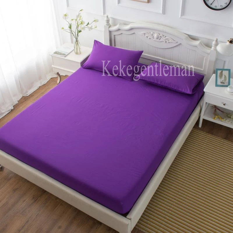Простыня для наматрасника с эластичной резинкой, простыня, постельное белье, сплошной цвет - Цвет: Purple