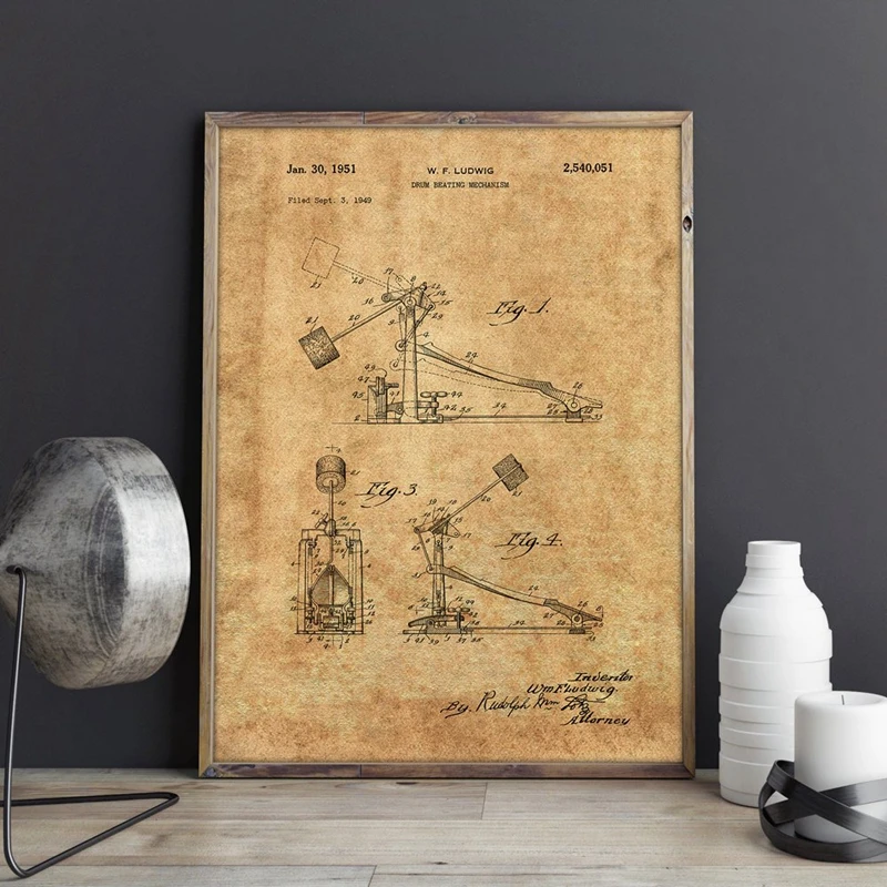 Drum Kick Pedal Painitng Music Room Decor