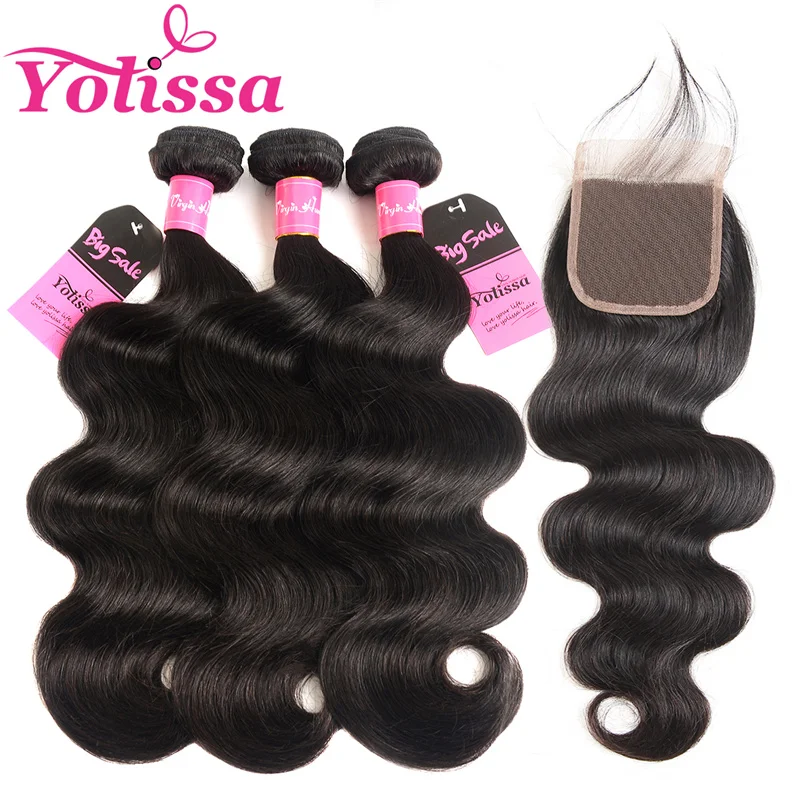 Body Wave Bundles With Closure Human Hair 3 Bundles With Closure
