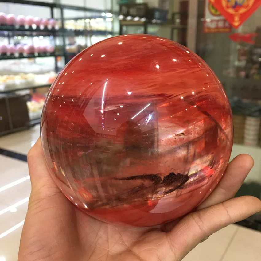 Массивный 90-100 мм красный плавленый круглый камень рейки лечебная энергия хрустальный шар из Поделочного Камня для дома и свадьбы decora