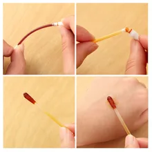 10 шт., ватные палочки для макияжа, двойные деревянные палочки для макияжа, чистка ушей в носу, косметика для красоты и здоровья