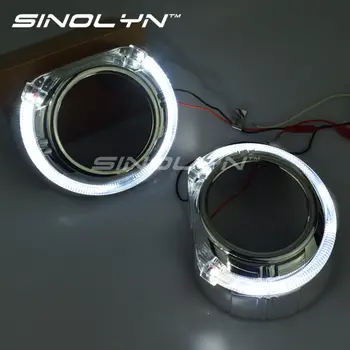 

Sinolyn LED Daytime Running Light Angel Eye Integrated Bezel Shrouds Smax For 2.5& 3.0 Inches Bi xenon Projector Lens Accessory