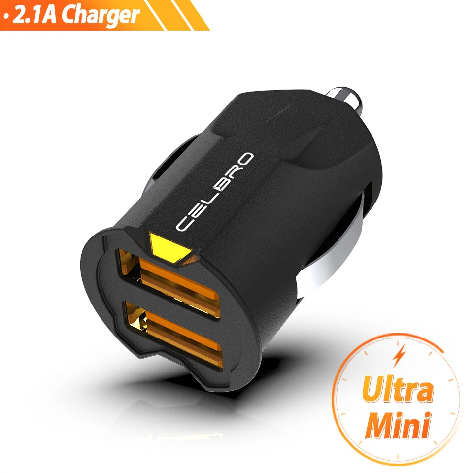 Маленький мини-Переходник USB для зарядки в машине 2A автомобильное USB зарядное устройство мобильный телефон двойной USB Автомобильное зарядное устройство автоматическая зарядка 2 порта для iPhone samsung - Тип штекера: Only Car Charger