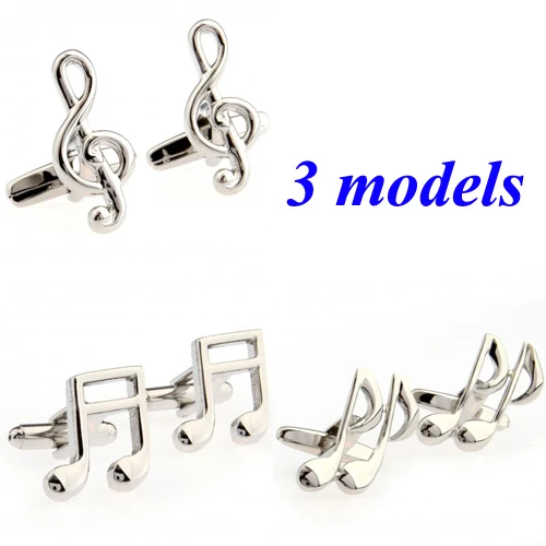 

Fashion Silver Music Note Cufflink Cuff Link 1 Pair Free Shipping Big Promotion