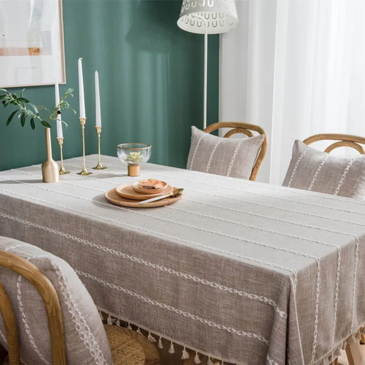 Полосатая скатерть с кисточками Tafel Hoes Nappe непроницаемая Linge De скатерть для обеденного стола декор для кухни Mantel Mesa