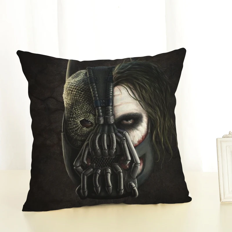 

Linen Batman Joker Printed Pillows Cover Car Sofa Decorative Pillowcase Home Decorativos Clown Throw Pillow Case 45x45cm