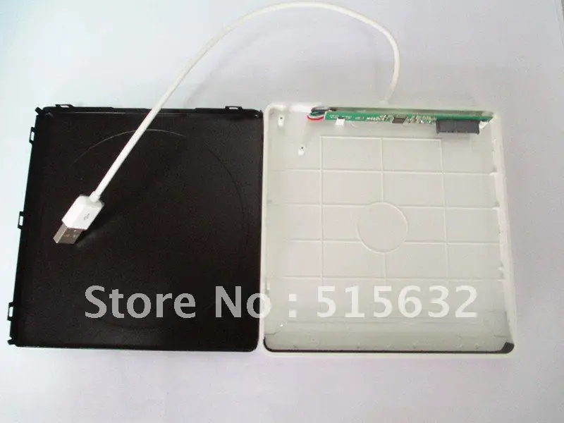 WHITE SILVER Super External USB enclosure caddy case for MacBook 9.5mm 12.7mm SATA superdrive