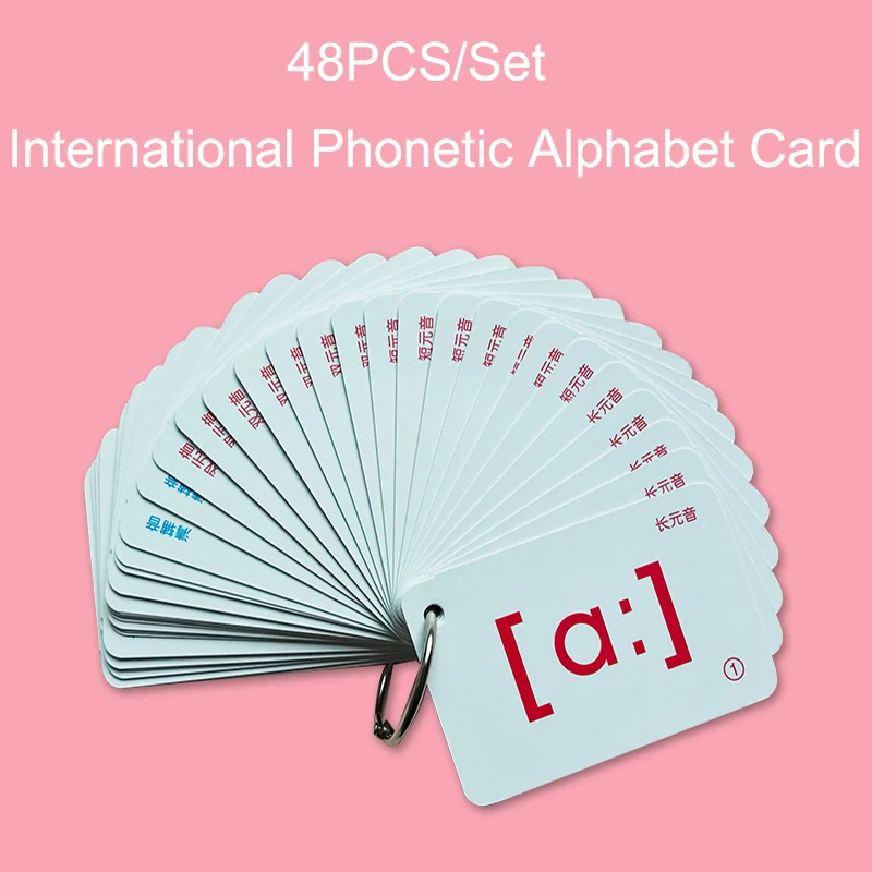 

48Pcs/Set English FlashCards International Phonetic Alphabet Card Educational Learning Portable Table Game Toys For Children
