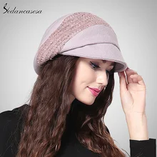 Модная брендовая зимняя теплая Женская Повседневная Лыжная шапочка в полоску качество хаки коричневый фиолетовый Gorros WG015017