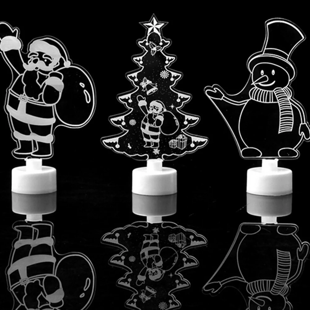 LAIDEYI Рождественский подарок Креативный 3D Snown ночник 7 цветов декоративные светодиодные лампы Настольная лампа Atuo Радужный цвет изменения