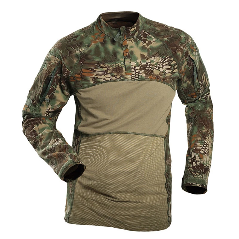 Военная Мужская камуфляжная тактическая футболка с длинным рукавом, брендовая хлопковая дышащая футболка боевой Frog, мужские тренировочные рубашки, униформа