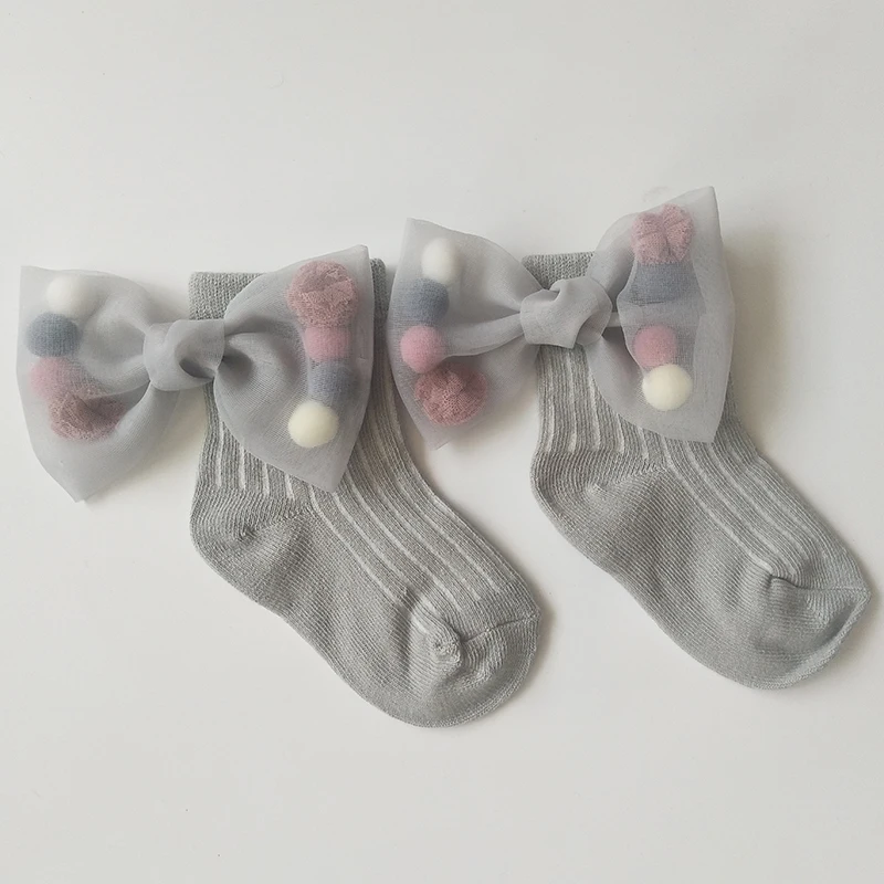 Милые короткие носки для маленьких девочек с большим бантом; Детские хлопковые носки; детские носки для девочек; носки принцессы; носки для малышей