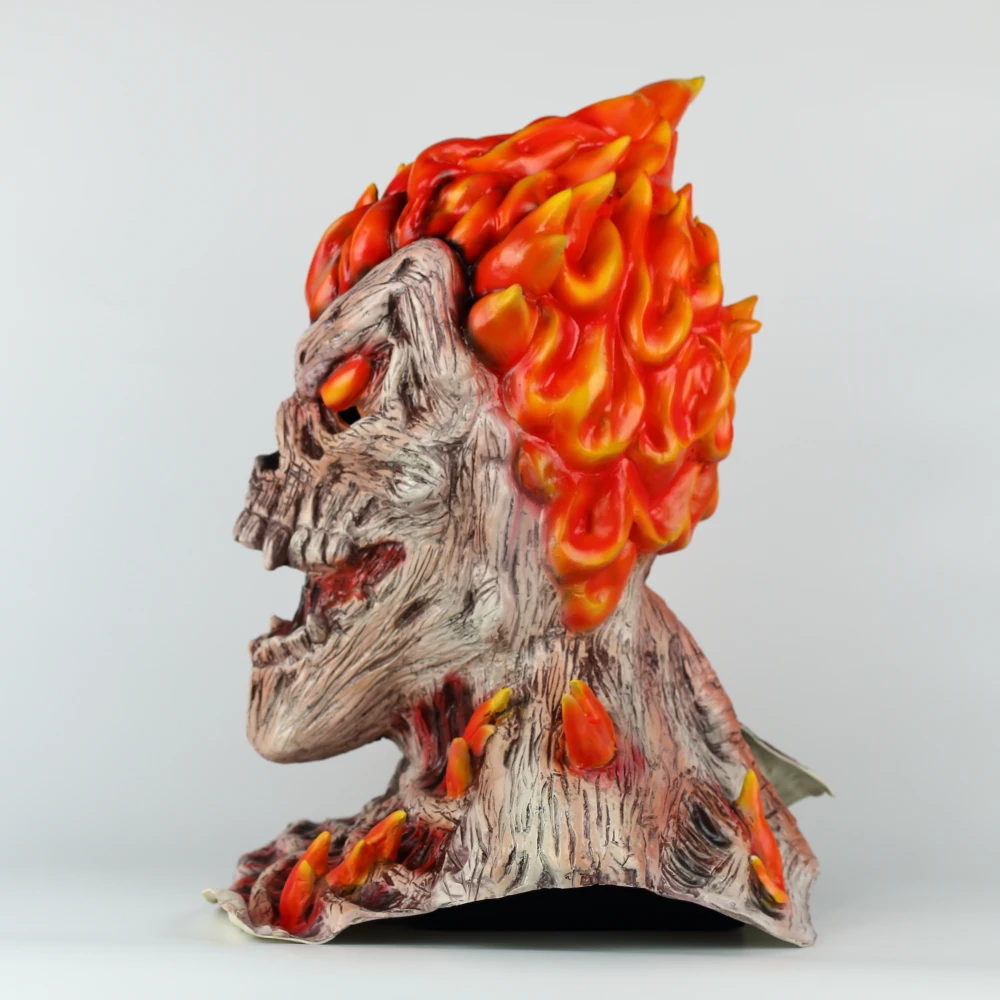 Skull Flame Mask Halloween Cosplay Fireman Mask Full Head Halloween Masquerade Party Mask Props (5)