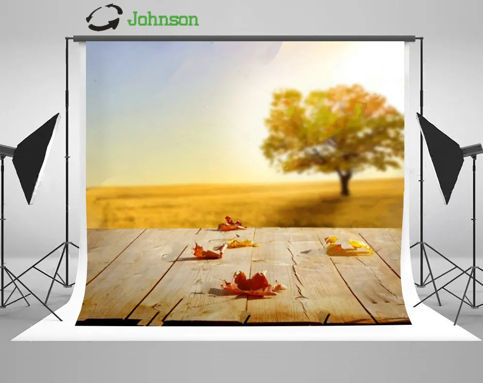 Autumn Fall Trees Leaves Vintage Wood Bokeh backdrop polyester or Vinyl cloth High quality Computer print wall background | Электроника