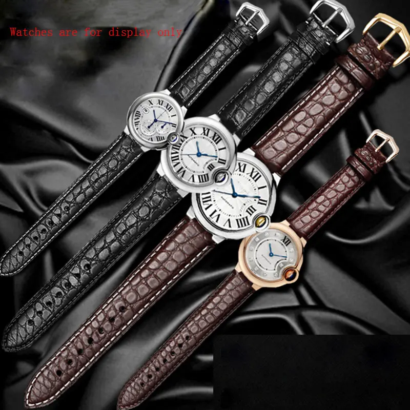 

TKN Crocodile Leather Watchband Male Replacement Blue Balloon Tank SOLO London W6700255 18 | 20 | 22mm