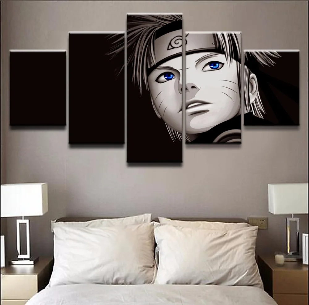 Artwork Decor Framework Animation Posters 5 Panel Naruto Uzumaki Modern Home Decor Pictures
