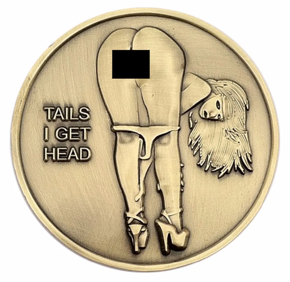 PinUp Babe Good Luck head& Tail Challenge Coin Art, 100 шт./лот DHL