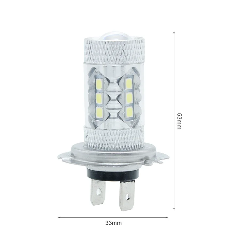 JanDeNing 2 шт. H7 80 Вт 16-SMD 2835 Автомобильный светодиодный противотуманный фонарь дневные ходовые огни лампы для фар 6000 K