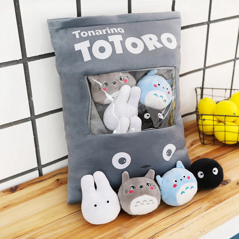 Cat Stuffed Pillow With 8pcs Mini Size Cat Family Anime Doll Inside Push Throw Pillow Creative Birthday Gift For Baby Girl