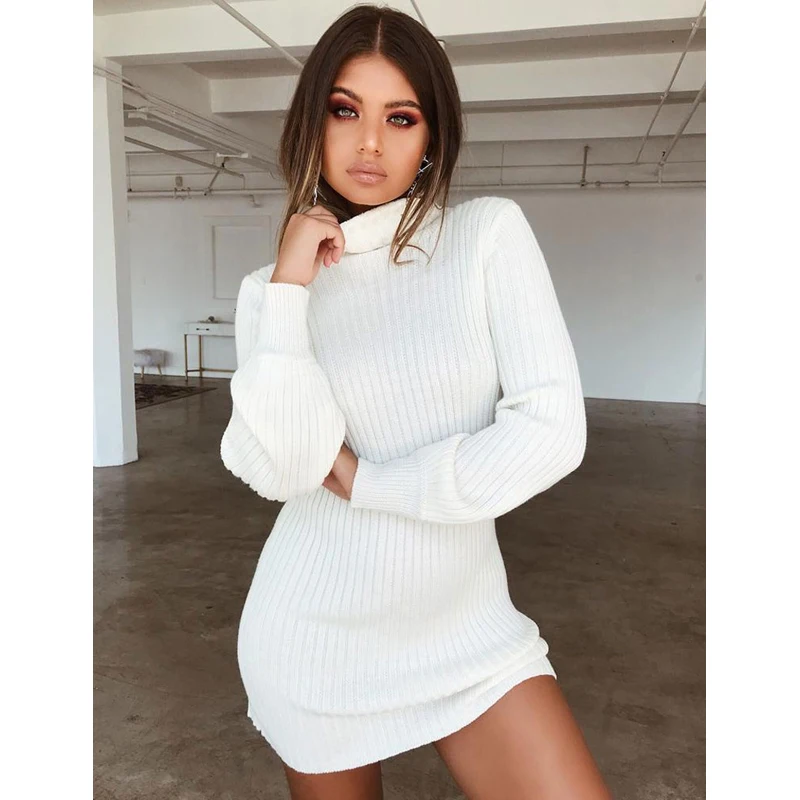 

Womens Oversized Knitted Long Sweater Dress Jumper Ladies Winter Top Pullover