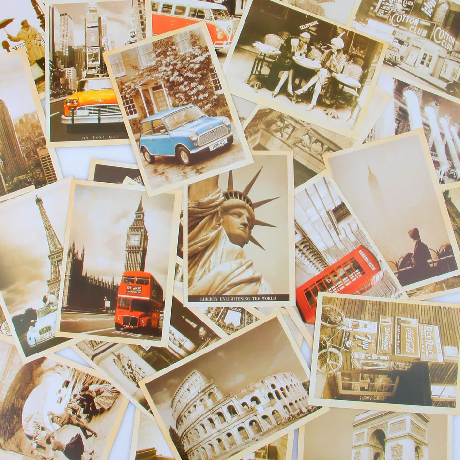 32 шт/лот классический знаменитый Европейский строительный Винтажный стиль открытка с памятью набор/Поздравительные открытки/подарочные открытки/рождественские открытки