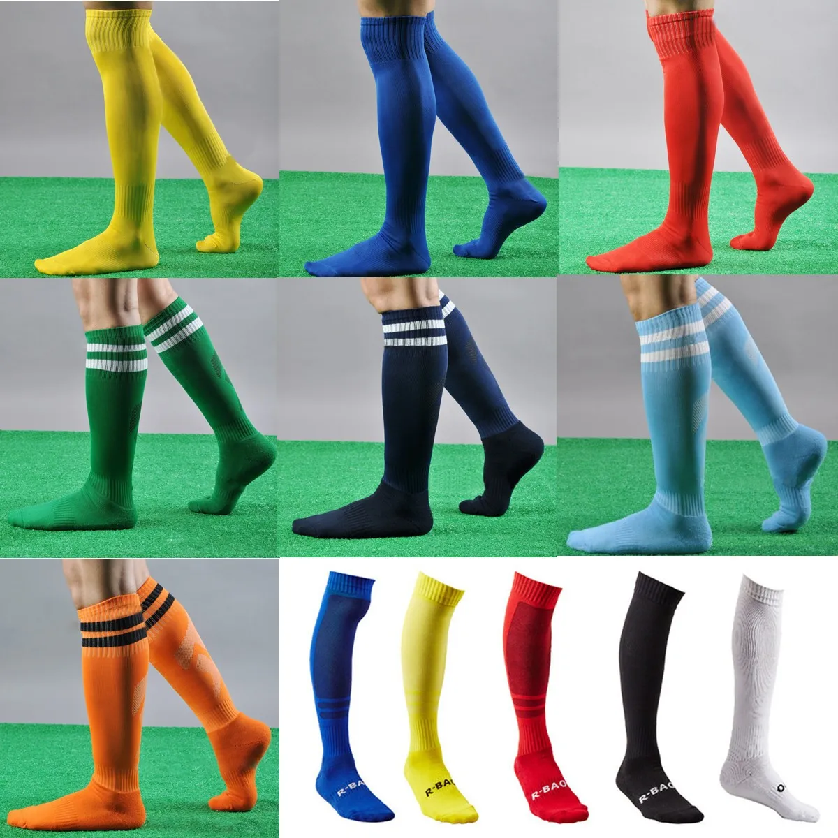 

Women Men Cotton Sport Football Soccer Long Baseball Hockey Over Knee High Socks Boys Soccer Sock Plain Sock Over Knee High Sock