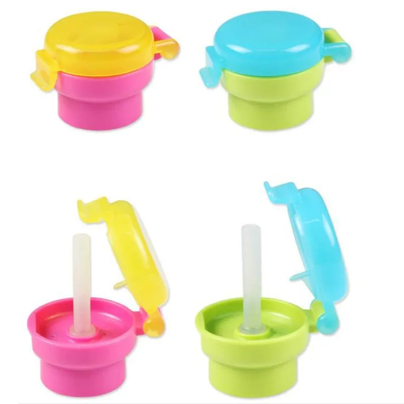 Baby Straw Lid Portable Converts to Bottle Snap Cap Infant Spill-proof W8Y0