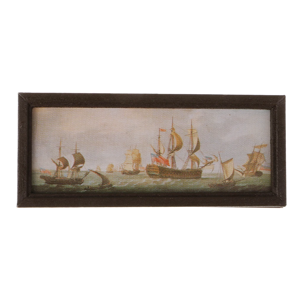 Dollhouse Miniature Picture in Photo Frame Mural Wall Paintings Decoration