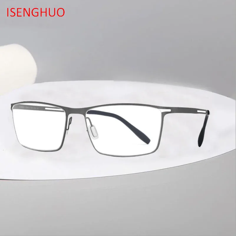 

B Titanium Eyeglasses Frame Men Semi Rimless Prescription 2019 Ultralight Myopia Optical Glasses Frame Man Screwless Eyewear