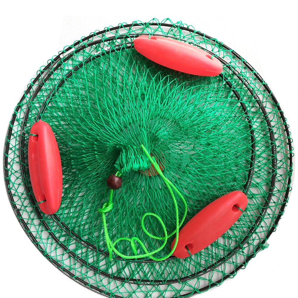 

Three Floating Ball Catching Portable Boat Fishing Cage Trap Fish Net Folded Fishing Tackle Cast Mesh