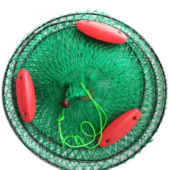 

Three Floating Ball Catching Portable Boat Fishing Cage Trap Fish Net Folded Fishing Tackle Cast Mesh