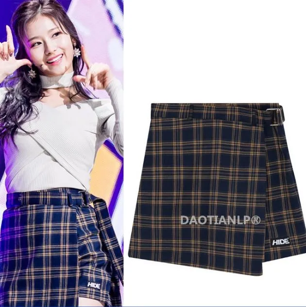 

kpop BLACKPINK 2019 summer streetwear plaid splice short Skirt women korean High Waist Skirts harajuku mini kawaii Female Skirts