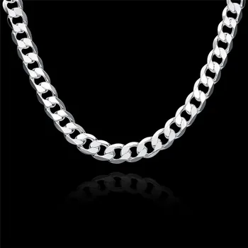 

Fashion Silver color chain necklace for men wide 12mm * 20inches classic European style charm jewelry cool birthday gift hot