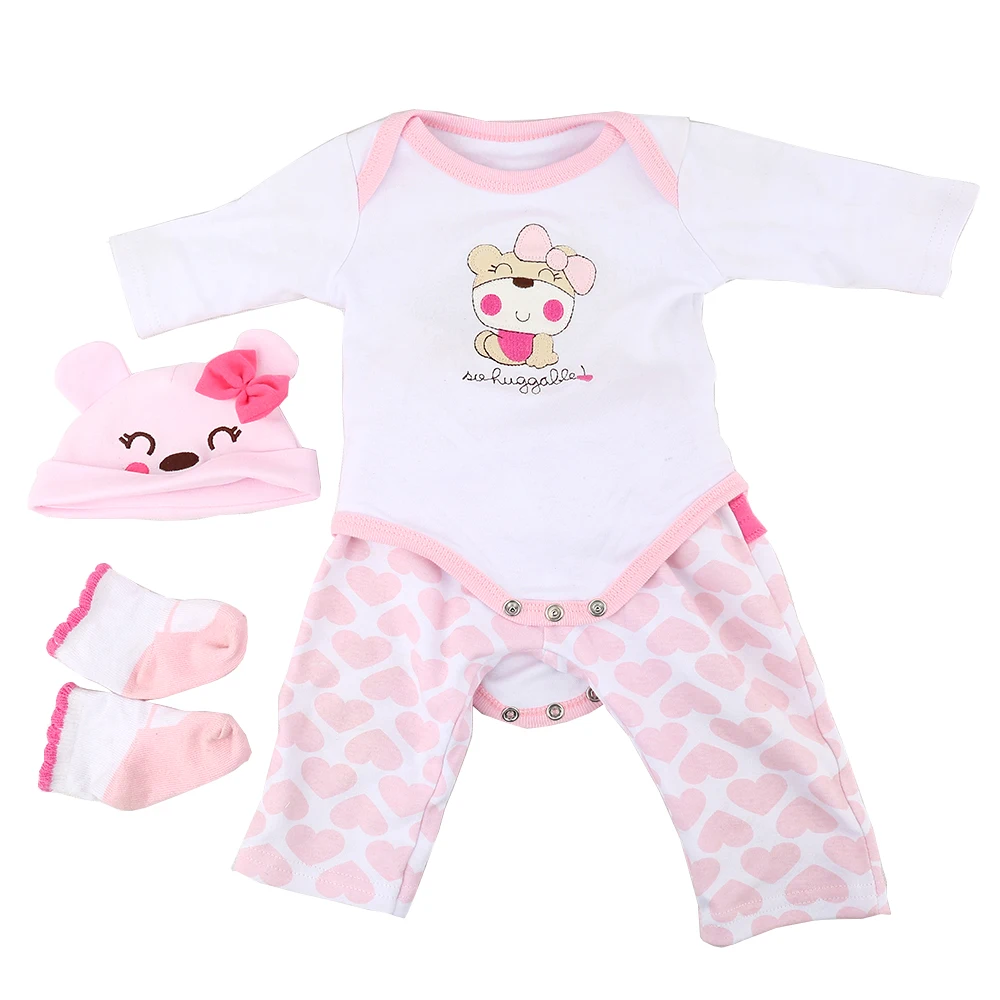 KAYDORA милый bebe кукла новорожденный одежда подходит для 20-22 дюймов перерожденные куклы младенцы, платье аксессуары с героями мультфильмов на возраст 0-3 месяца, одежда для малышей