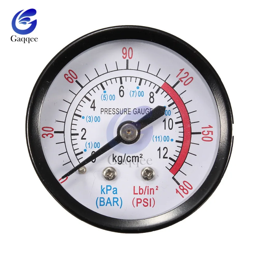Манометр 13 мм 1/4 BSP резьба 0 180 PSI 12 манометр двойные весы для воздушного