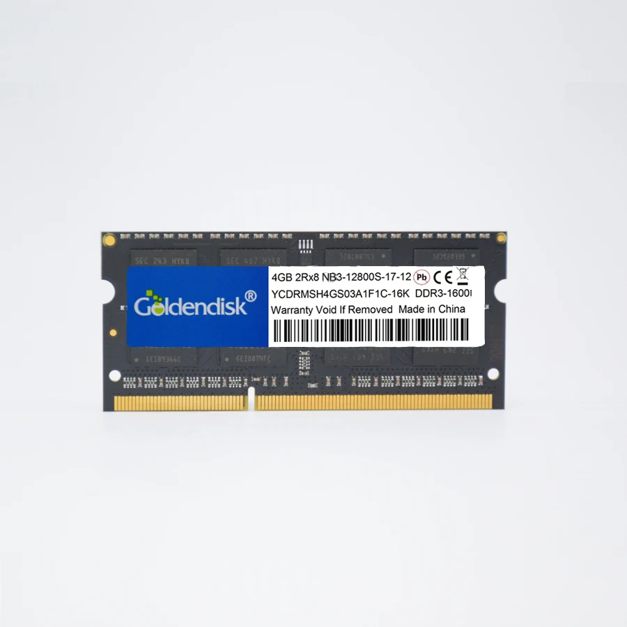 

Goldendisk 4GB DDR3 1600Mhz 1.35V 2GB 8GB PC3-12800 SO-DIMM RAM For Macbook Mini Laptop Momery Module