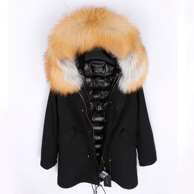 Модное женское новое зимнее пальто с капюшоном из меха енотовидной собаки пуховик Роскошная меховая парка - Цвет: Color 12