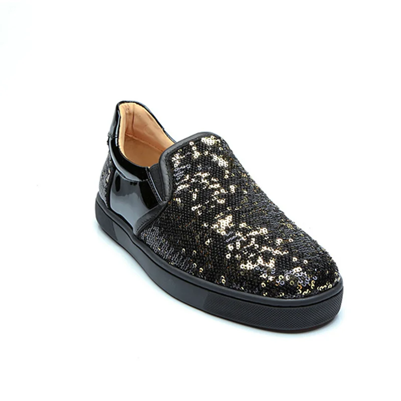

Sequined Cloth Bing Men Casual Shoes Low Top Men Loafers Round Toe Male Shoes Platform Men Flats Handmade Brand Trendy Sneakers