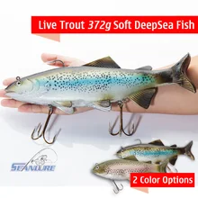 Seanlure живую форель Радужная форель гигантские приманки Softbait 372g глубокое море рыба 30cm большой размер имитация рыбы приманки рыболовные снасти