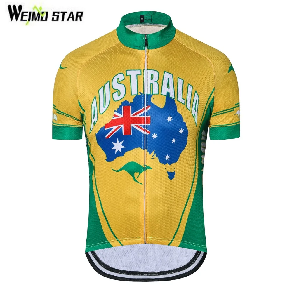 Australia Cycling Jersey Pro Team Bike Clothes Men's Short Sleeve Quick