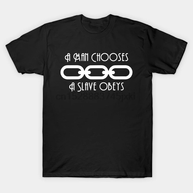 

Men Short sleeve tshirt A Man Chooses A Slave Obeys Bioshock T Shirt Women t-shirt