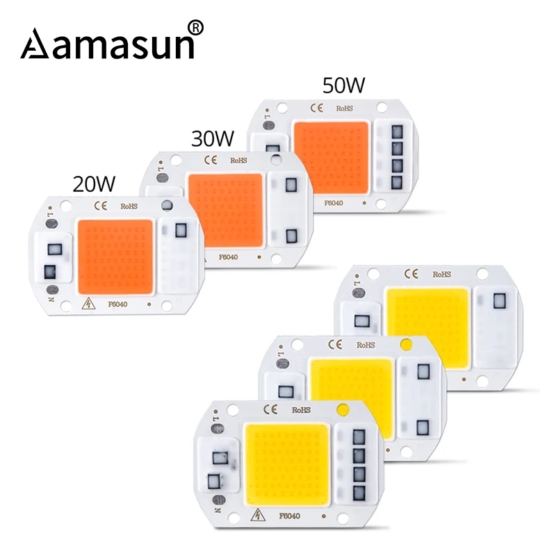 50 Вт 30 Вт 20 Вт светодиодный COB Чип лампы свет 220 В 110 В DIY умный IC завод полный спектр светодиодный промышленная лампа для помещений растение рассады цветок растут