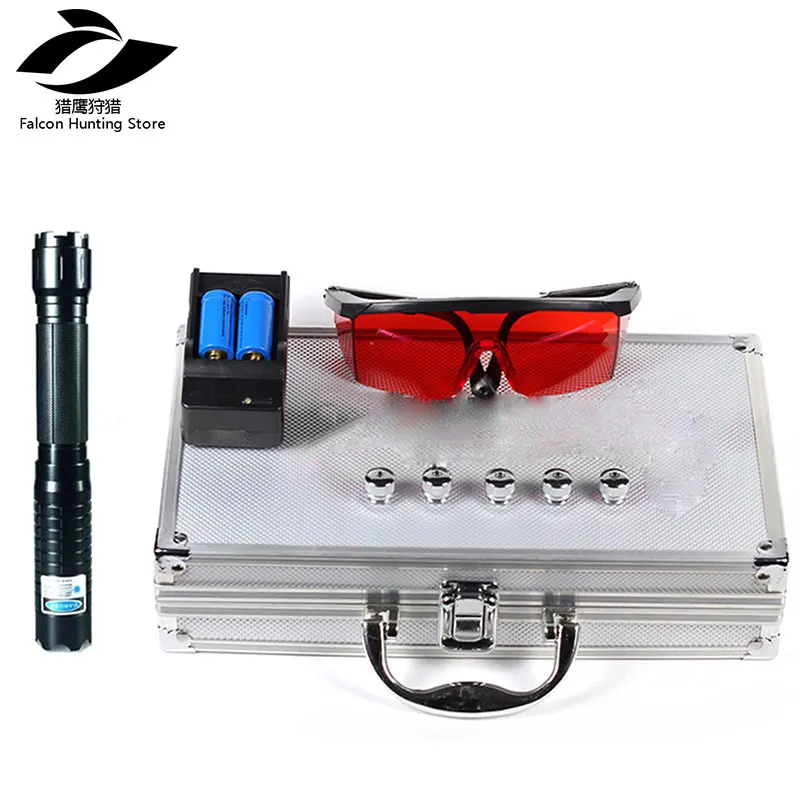 

Hunting 445nm 10000m Focusable Laser sight Pointers Flashlight burn match candle lit cigarette Most Powerful Burning Blue Laser