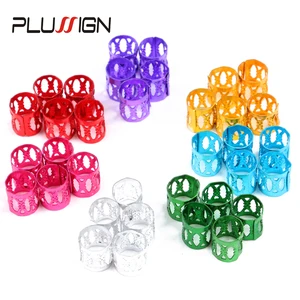 Hair Beads For Kids Box Braids Hair Accessories Dreadlock Cuffs Silver Golden Hair Clips Adjustable Hair Extension Beads 50Pcs