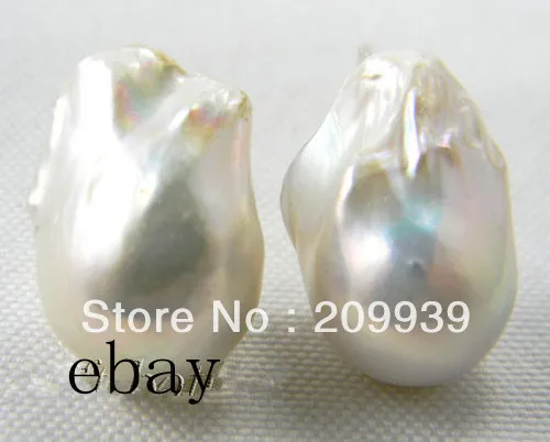 

free shipping hj 0022 14*20 mm pink baroque keshi reborn southsea pearl 14 earring 5.2