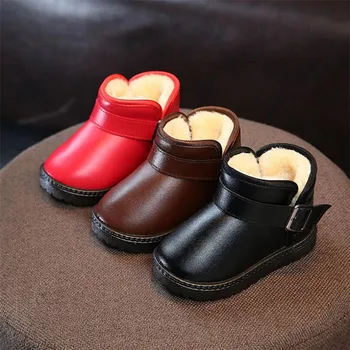 

2018 new children's waterproof snow boots non-slip thick keep warm comfortable boys girls cotton boots cute shoes for kids