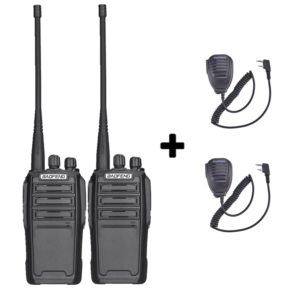 2 шт. Baofeng UV-6 8 Вт Ham Радио охранное оборудование двухстороннее радио зашифрованное портативное радио HF трансивер - Цвет: Add 2 mic speakers