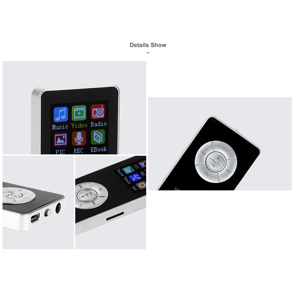 Bluetooth MP3-плеер Многофункциональный 32g карта памяти пять кнопок музыкальный плеер с несколькими режимами воспроизведения 13 языков пять кнопок